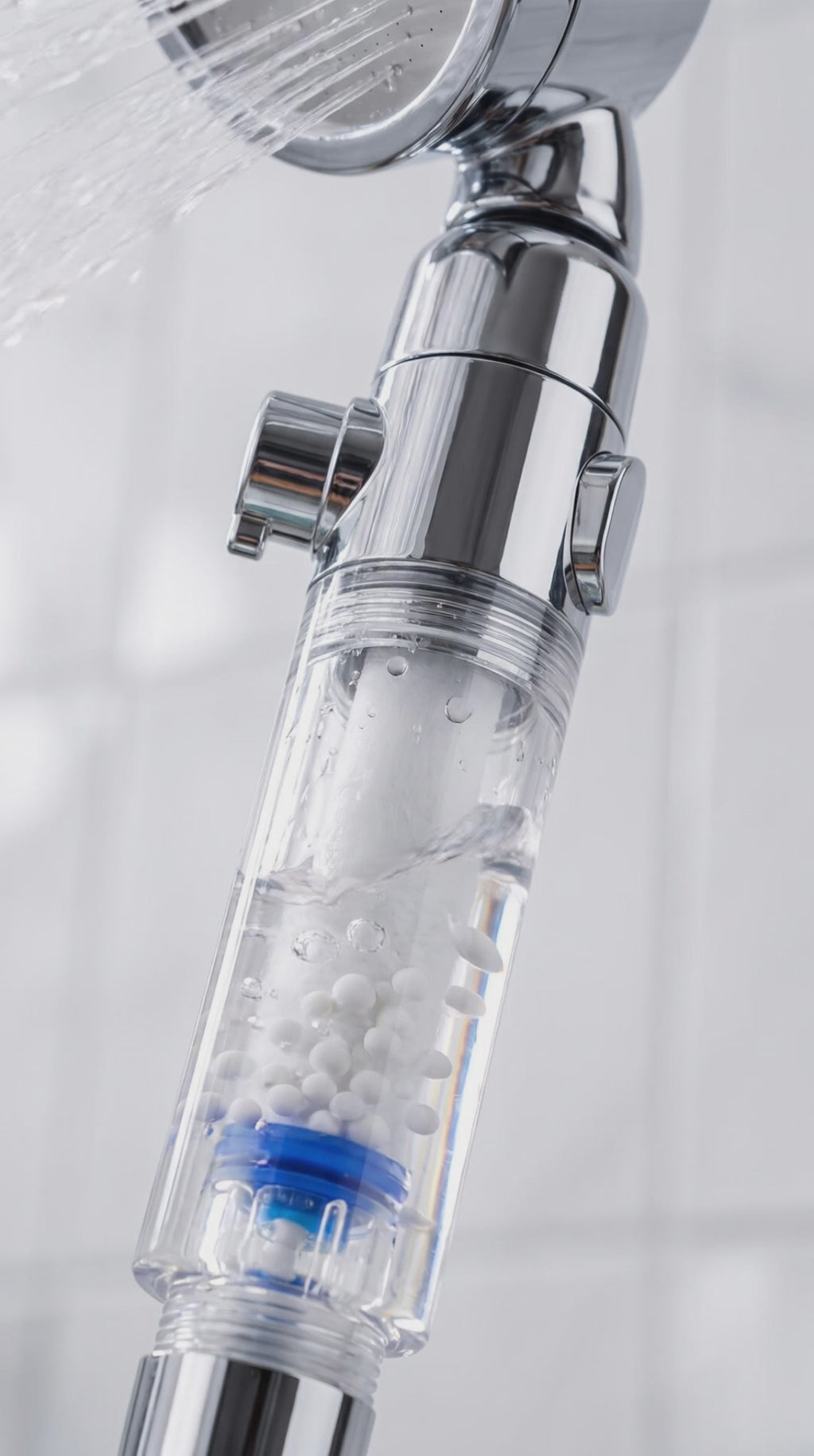 Video: close view of the filter cartridge while water runs